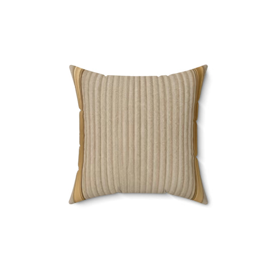 Corded Beige Decorative Pillow — Neutral Textured Throw Cushion for Living Room, Sofa & Bed