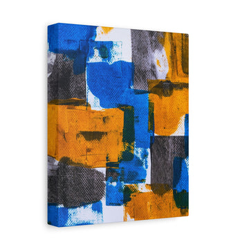 Abstract Blue & Gold Canvas Wall Art – Matte Stretched 1.25"