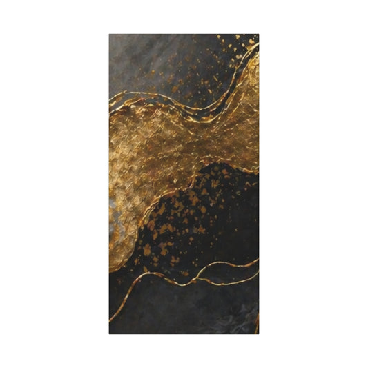 Gold & Black Abstract Matte Canvas Print — Stretched Wall Art