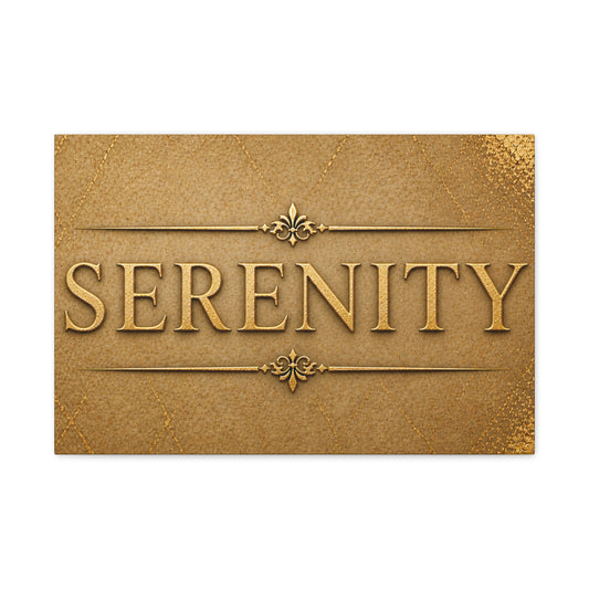 Serenity Matte Canvas Wall Art – Gold Textured Inspirational Print