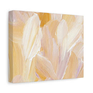 Abstract Pastel Flower Canvas Print — Soft Yellow Botanical Wall Art