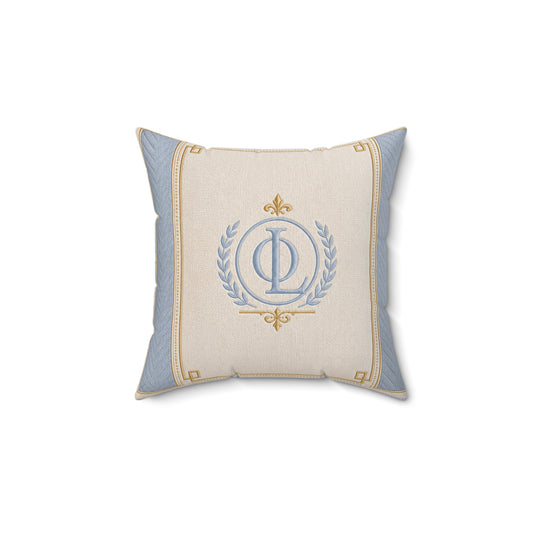 Elegant Monogram Pillow — Classic Crest Decorative Throw Pillow