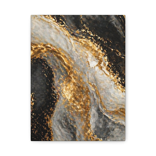 Gold Marble Abstract Matte Canvas Wall Art — Stretched 1.25"