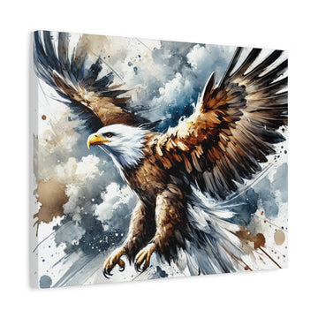 Bald Eagle Watercolor Canvas Print – Stretched Matte Wall Art