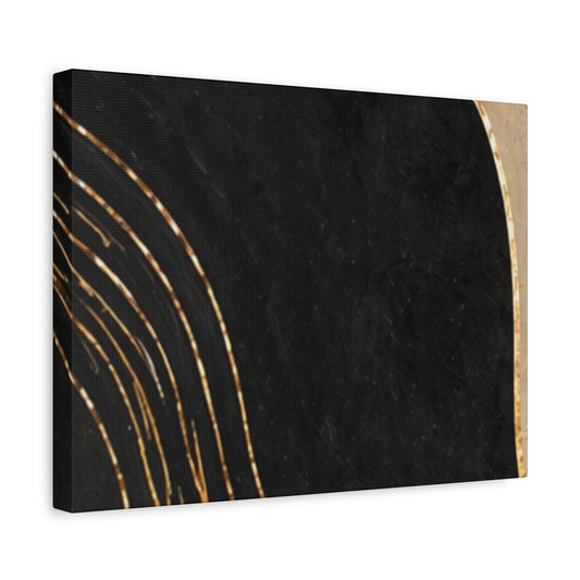 Black & Gold Abstract Canvas Wall Art.LuxurLuxury Abstract Wall Art Canvas, Modern Neutral Gold Artwork, Elegant Living Room Decor, High End Boho Wall Art Print — Matte Stretched 1.25"