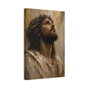 Jesus Christ Portrait Canvas Print — Inspirational Christian Wall Art (Matte Stretched)