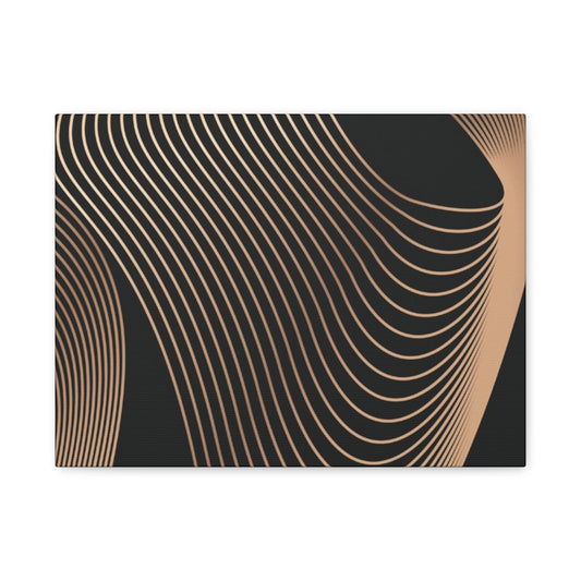 Abstract Gold Wave Canvas Art — Matte Stretched Wall Decor