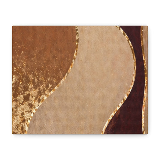 Luxury Burgundy Caramel Abstract Wall Art Canvas, Modern Neutral Gold Artwork, Elegant Living Room Decor, High End Boho Wall Art Print.Abstract Gold Wave Matte Canvas Wall Art