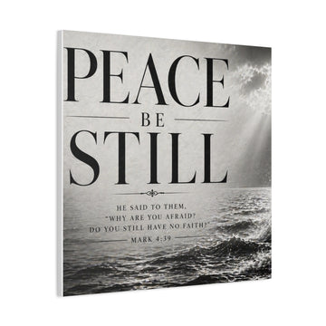 Peace Be Still Canvas Wall Art — Inspirational Scripture Mark 4:39