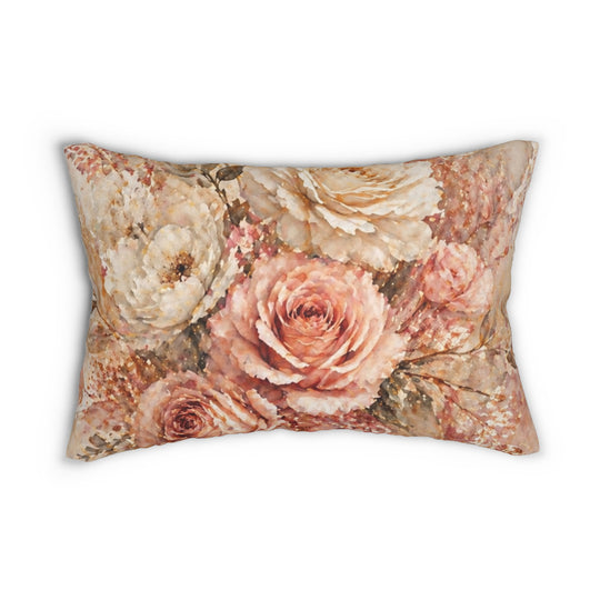 Cardinal Spring Floral Lumbar Pillow