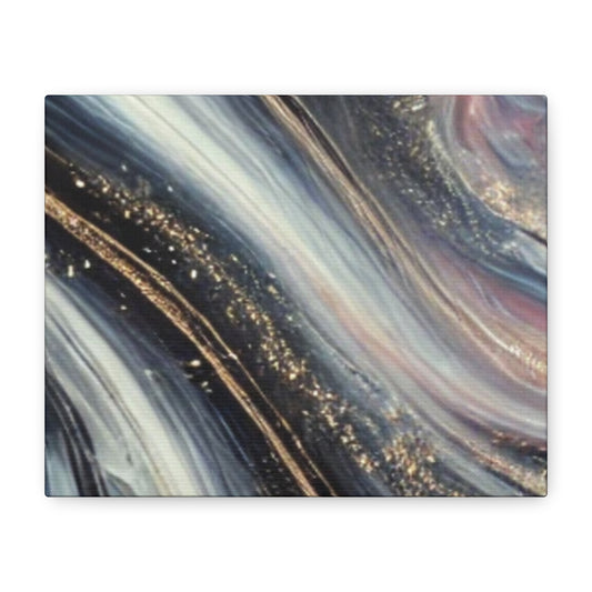 Abstract Marble Canvas Wall Art – Gold Vein Matte Stretched Canvas