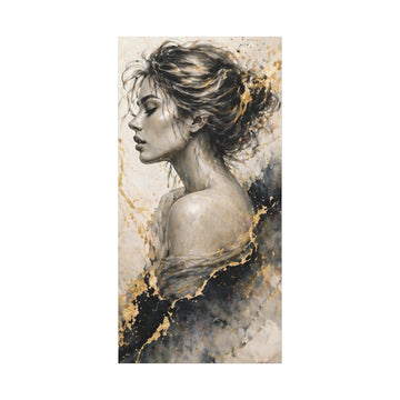 Elegant Profile Woman Matte Canvas Art (Stretched 1.25")