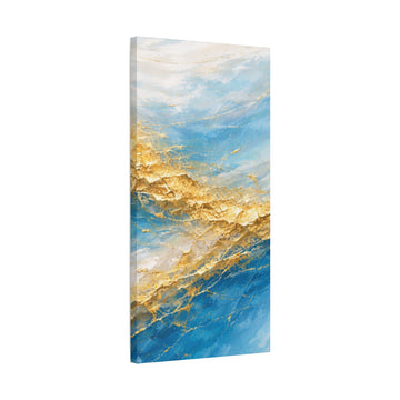 Gold & Teal Abstract Canvas Wall Art — Matte Stretched 1.25"