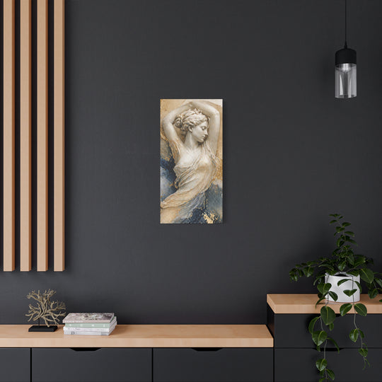 Classical Sculpture Wall Art Canvas – Elegant Female Relief Stretched Print