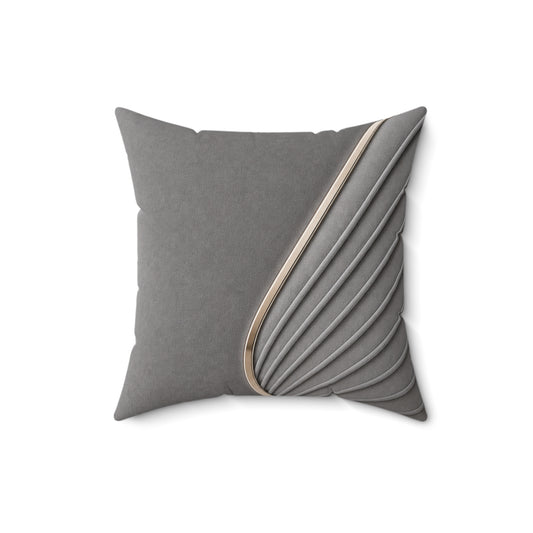 Modern Wing Accent Pillow — Minimal Gray Sculpted Design