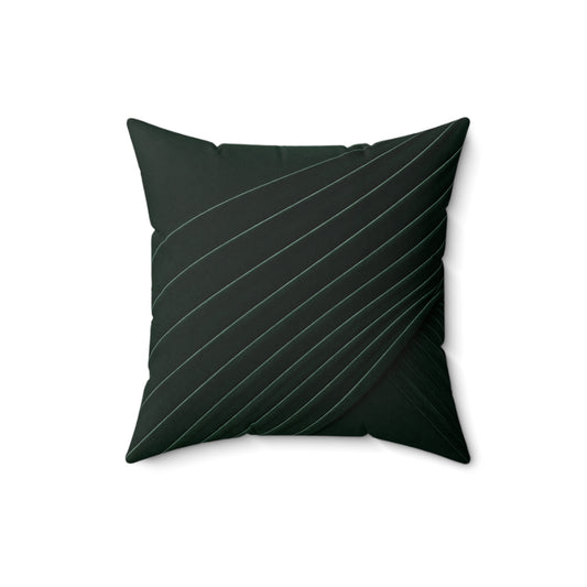Modern Dark Green Diagonal Stripe Decorative Pillow
