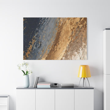 Abstract Oceanic Gold Matte Canvas Print — Stretched Wall Art