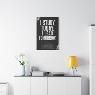 Study Today Lead Tomorrow Canvas Wall Art — Motivational Dorm & Office Decor