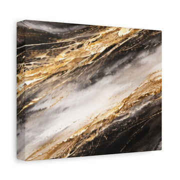 Abstract Gold Marble Matte Canvas Wall Art,Luxury Large Wall Art Above Couch, Black Gold Abstract Canvas Print, Modern Living Room Wall Decor Statement Artwork, Neutral Beige Gold Painting, High End...