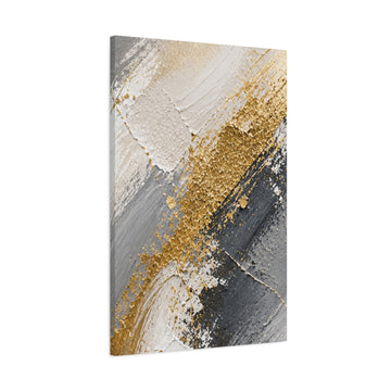 Abstract Gold & Gray Matte Canvas Wall Art — Stretched 1.25"