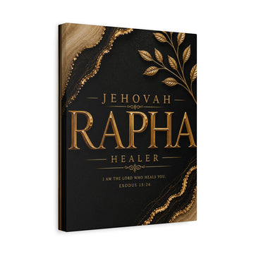 Jehovah Rapha Canvas Wall Art — 'Healer' Inspirational Bible Verse (Exodus 15:26)