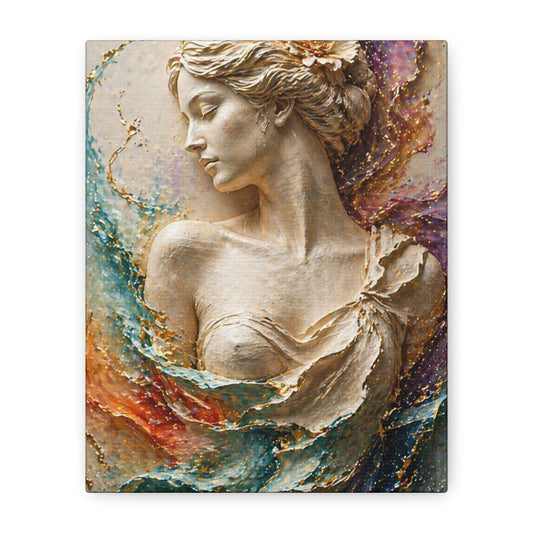 Elegant Goddess Relief Matte Canvas Wall Art — Stretched 1.25"