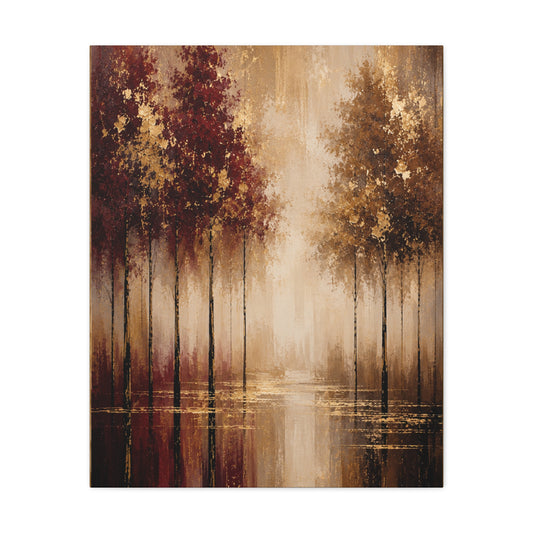 Autumn Mist Forest Canvas Print — Matte Stretched Wall Art
