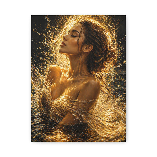 Golden Splash Portrait Canvas