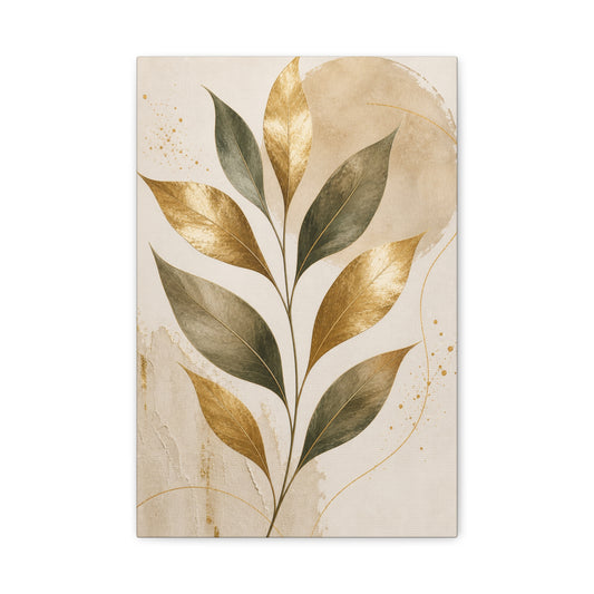 Botanical Gold Leaf Canvas Art — Stretched Matte Wall Print