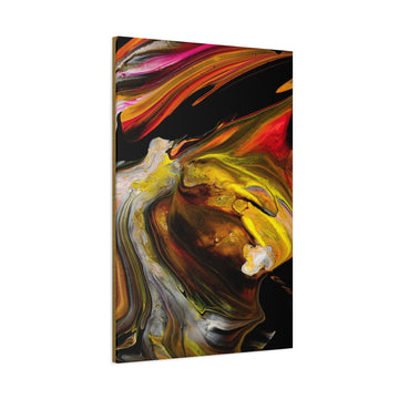 Abstract Fluid Art Canvas Print — Golden Swirl Matte Stretched Wall Art