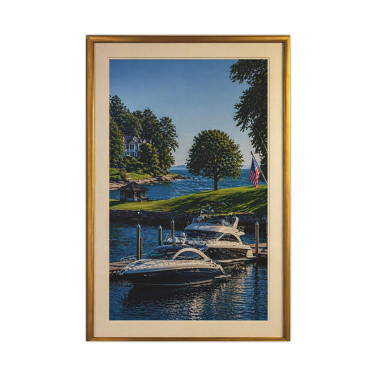 Lakefront Harbor Matte Canvas Print — Stretched Wall Art (1.25")