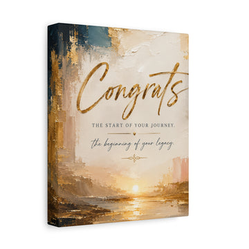 Congrats Canvas Wall Art — 'Congrats: The Start of Your Journey' Stretched Matte Print