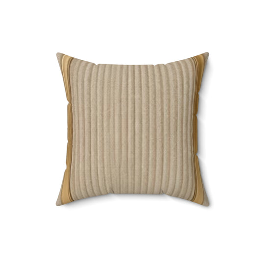 Corded Beige Decorative Pillow — Neutral Textured Throw Cushion for Living Room, Sofa & Bed