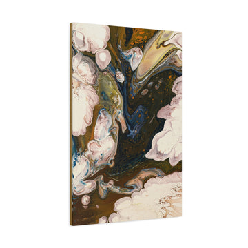 Abstract Fluid Art Matte Canvas Print – Earthy Marbled Wall Art (Stretched)