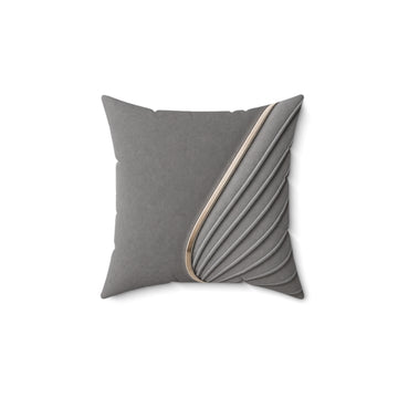 Modern Wing Accent Pillow — Minimal Gray Sculpted Design