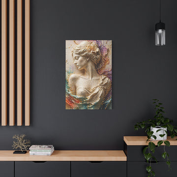 Romantic Goddess Relief Matte Canvas Wall Art — Stretched Decorative Painting
