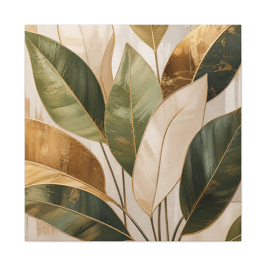 Botanical Gold Palm Canvas Wall Art — Matte Stretched 1.25"