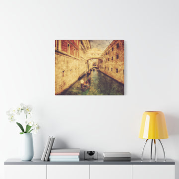 Venetian Canal Vintage Matte Canvas Print — Stretched Wall Art