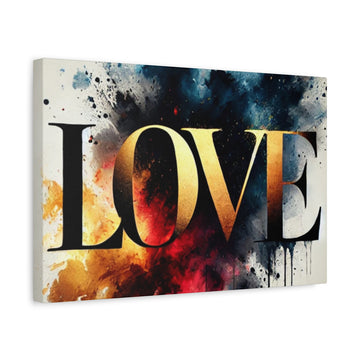 LOVE Abstract Color Splash Matte Canvas Wall Art