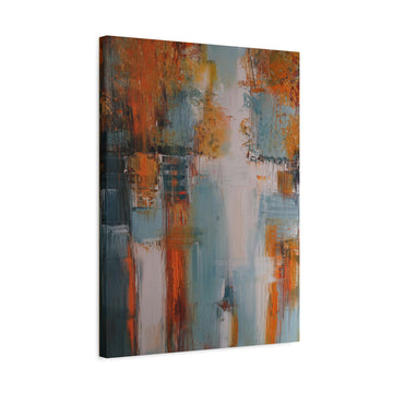 Abstract Orange & Teal Matte Canvas Art - Stretched 1.25"