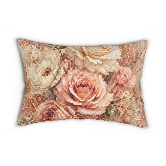 Cardinal Spring Floral Lumbar Pillow