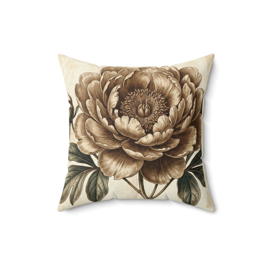Floral Bouquet Throw Pillow — Vintage Garden Flower Cushion