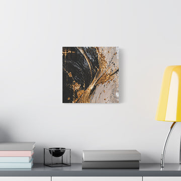 Abstract Gold & Black Canvas Art — Stretched Matte Wall Decor
