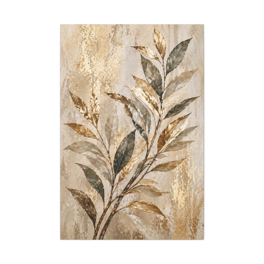 Botanical Gold Leaf Canvas Print — Stretched Matte Wall Art