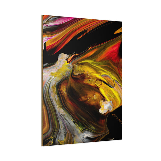 Abstract Fluid Art Canvas Print — Golden Swirl Matte Stretched Wall Art