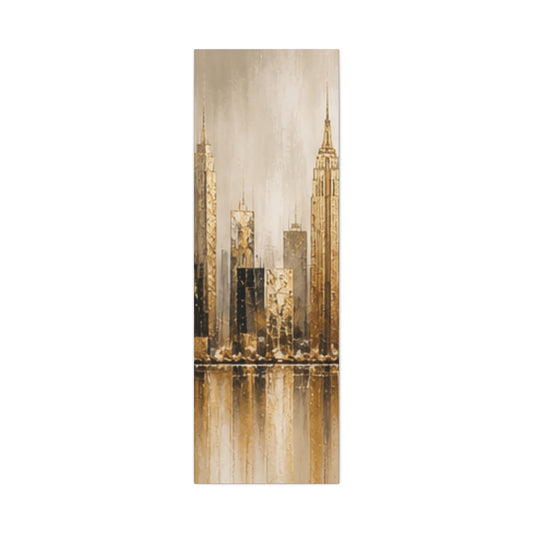 Gold Cityscape Matte Canvas Wall Art — Stretched 1.25"