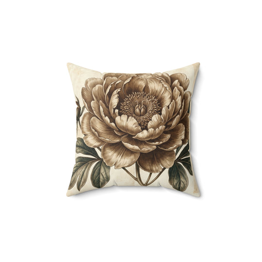 Floral Bouquet Throw Pillow — Vintage Garden Flower Cushion