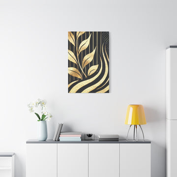 Gold Leaf Botanical Canvas Wall Art — Matte Stretched 1.25"