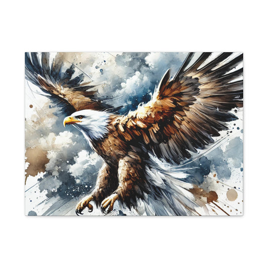 Bald Eagle Watercolor Canvas Print – Stretched Matte Wall Art