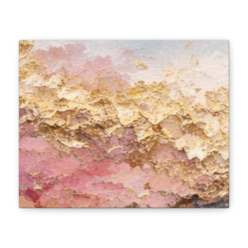 Pink and Gold Abstract Matte Canvas Wall Art, Home Decor – Stretched 1.25"